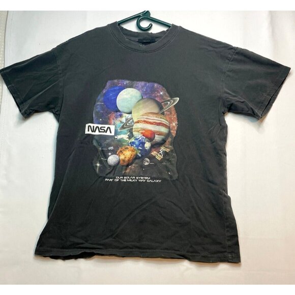 NASA Forever 21 shirt mens small solar system short sleeve distressed gray - Picture 1 of 12